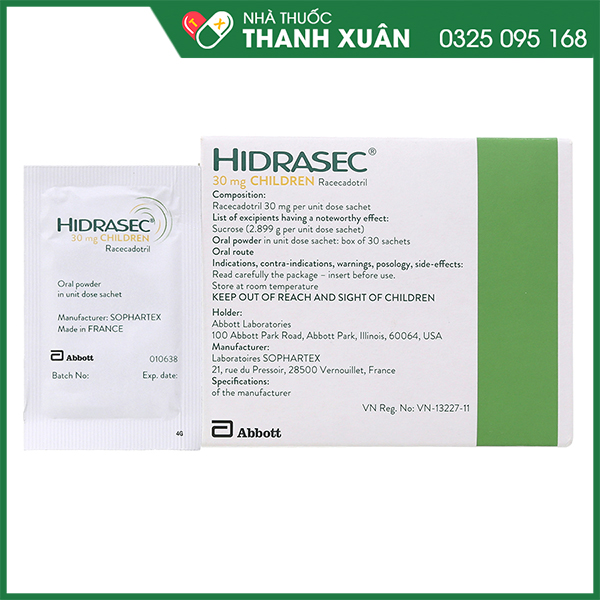 Hidrasec 30mg trị tiêu chảy bù nước